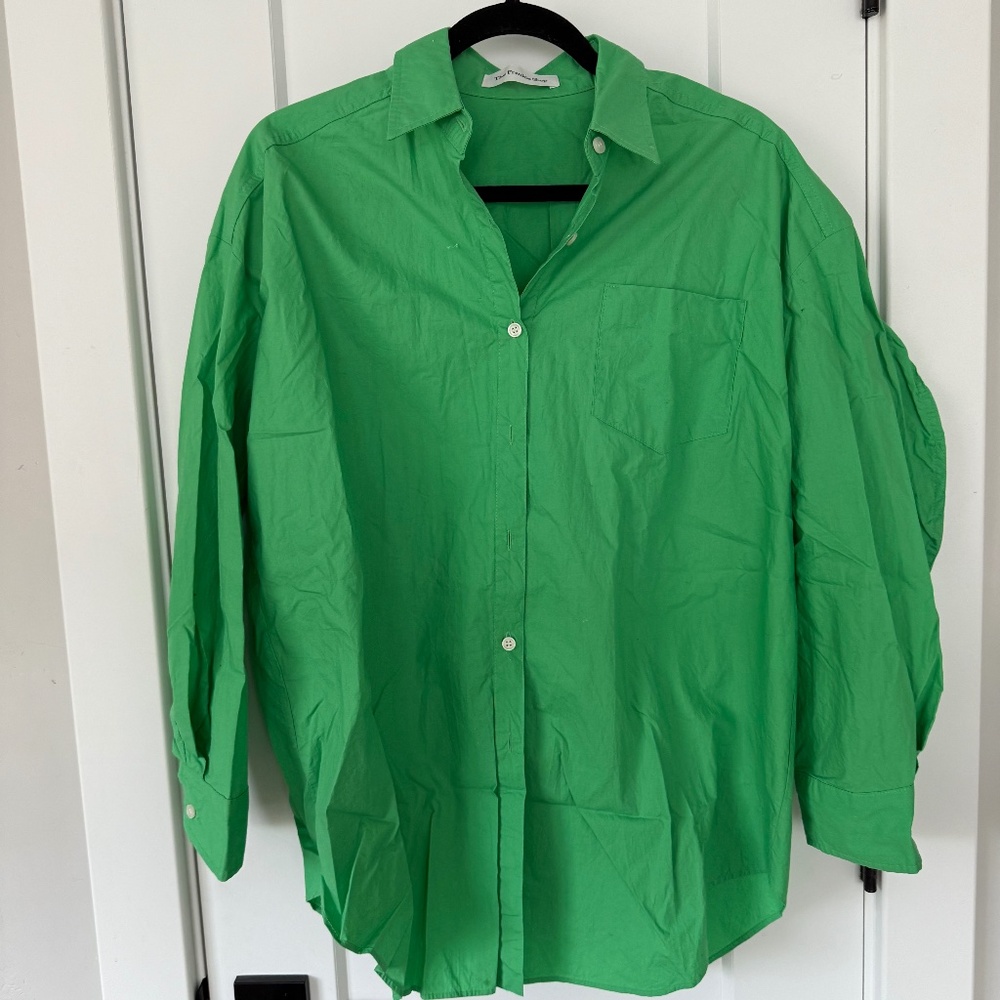 The Frankie Shop Bright Green Button-Down Shirt